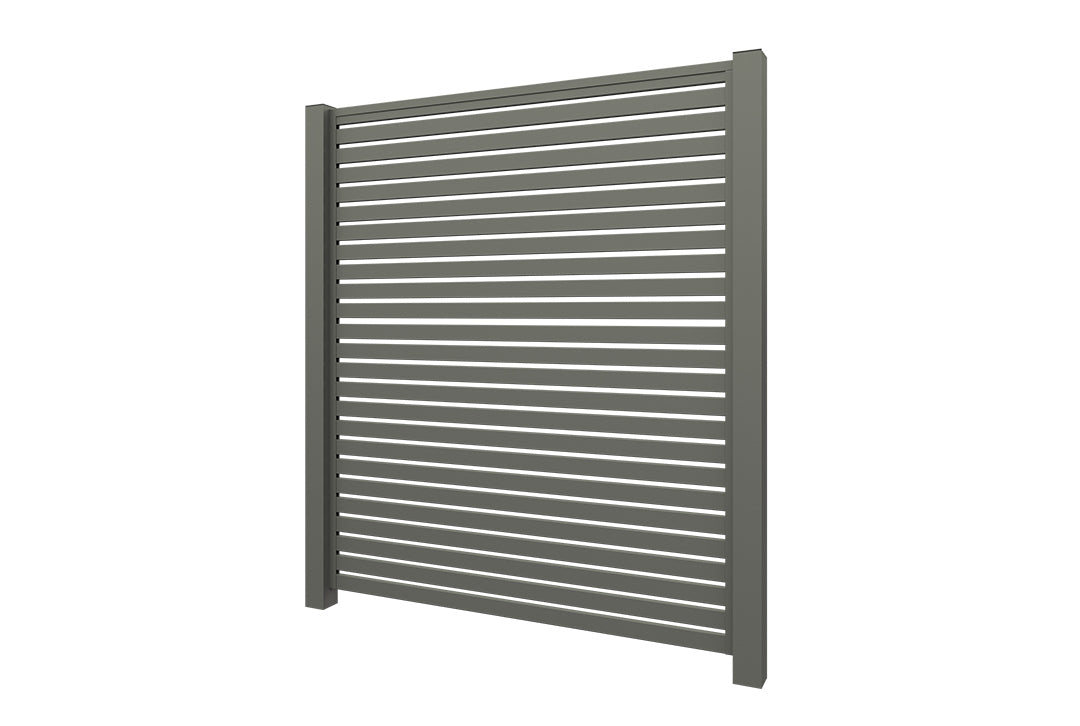 Aluminium lattenhekwerk grijs