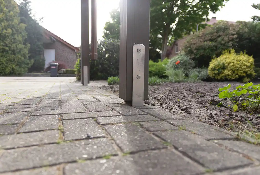 Carport met plat dak van hout 400x900cm met zijwand