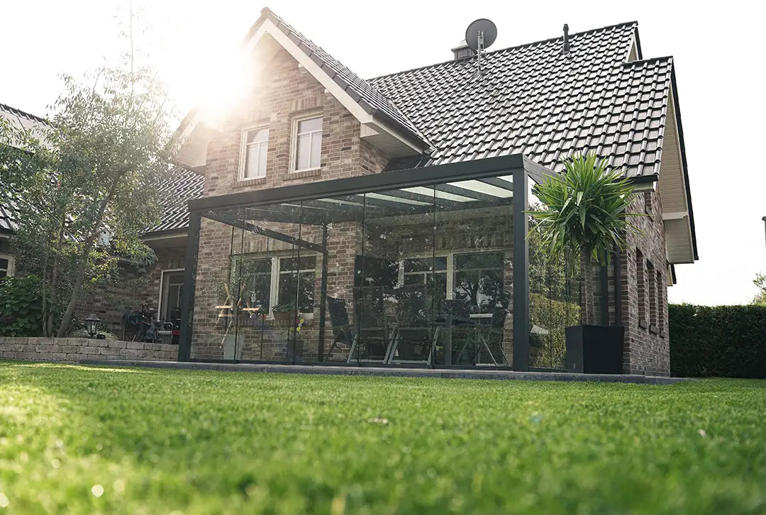 Koude wintertuin aluminium 700x400cm VSG antraciet