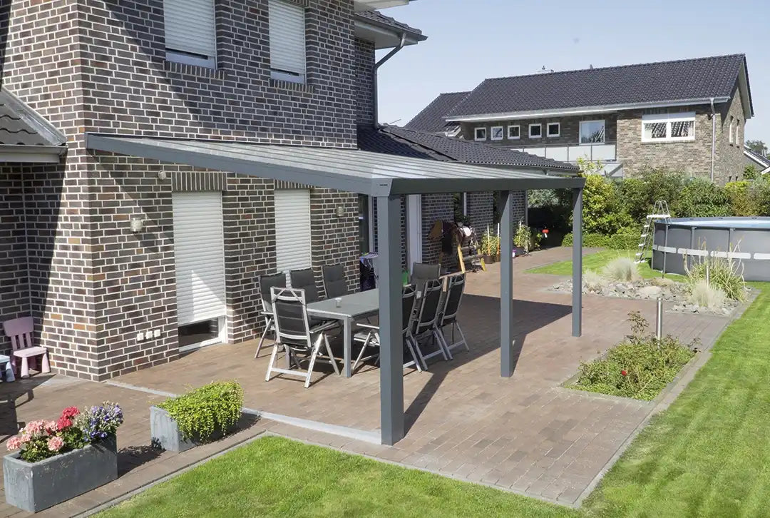 Terrasoverkapping 4x3,5m aluminium wandmodel, topverkoper