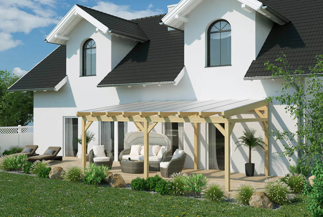 Terrassenüberdachung Holz 500cm – Ansicht 2