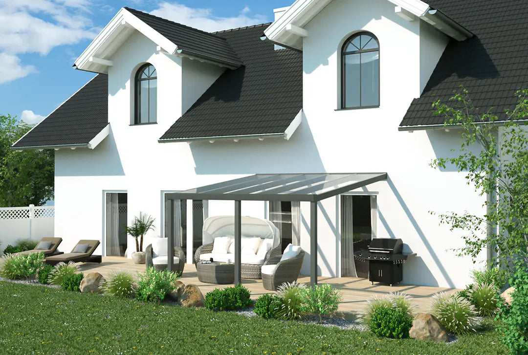 Terrasoverkapping 6x4m aluminium wandbevestiging, topverkoper