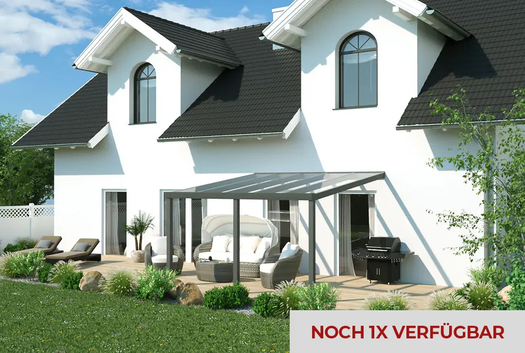 Terrassenüberdachung 4x4m Aluminium Wandanbau, Topseller