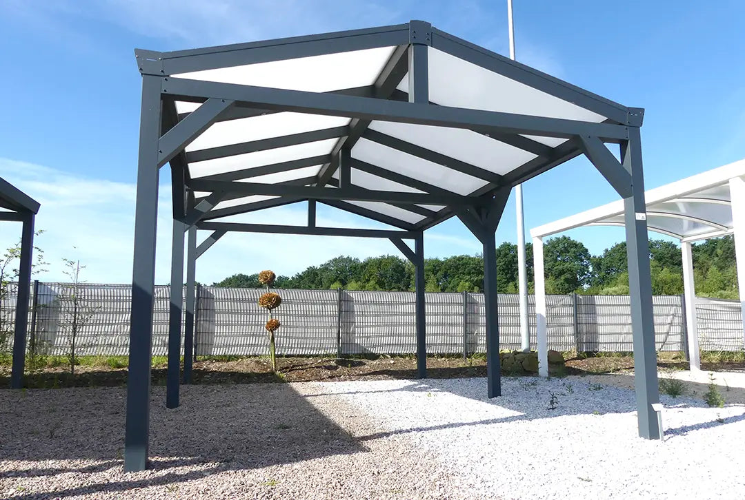 Satteldachcarport 368x900cm (BxT) freistehend
