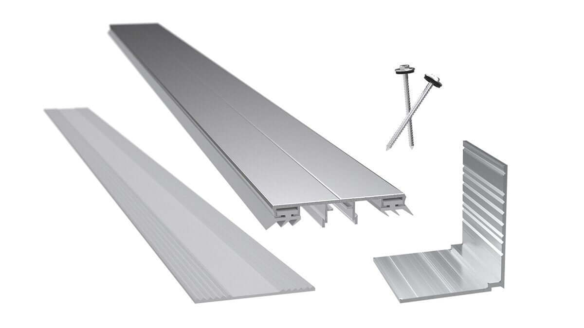 Aluminium middenprofiel complete set voor LSG 8-12 mm geanodiseerd