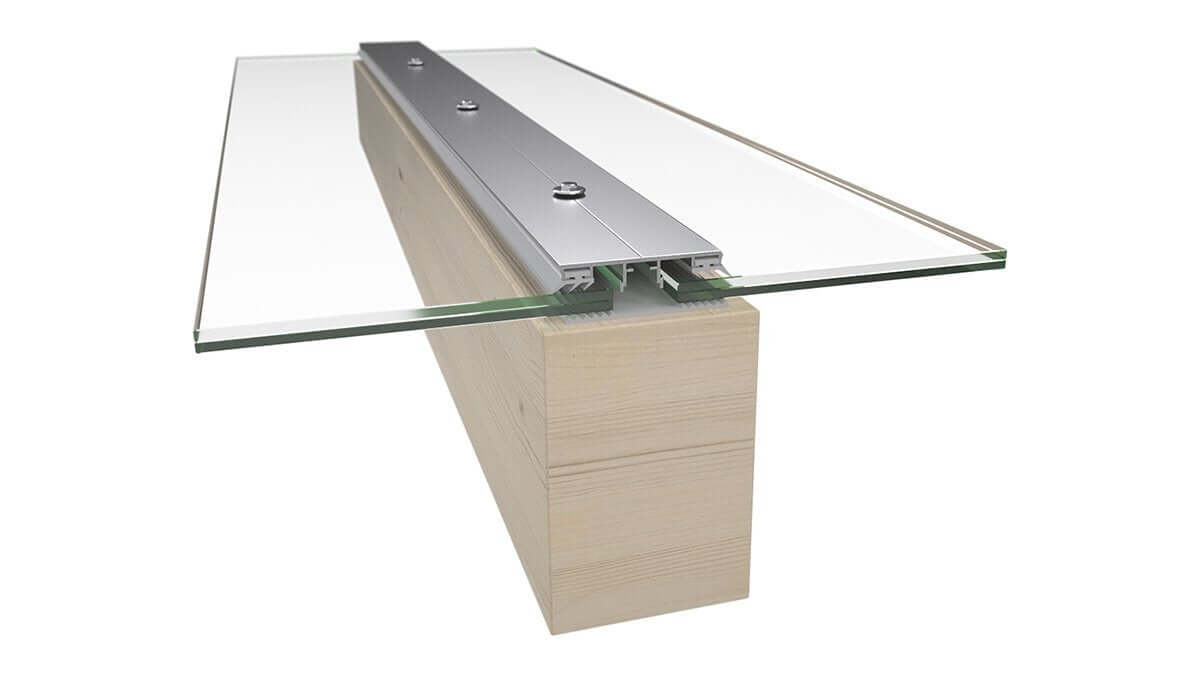 Aluminium middenprofiel complete set voor LSG 8-12 mm geanodiseerd