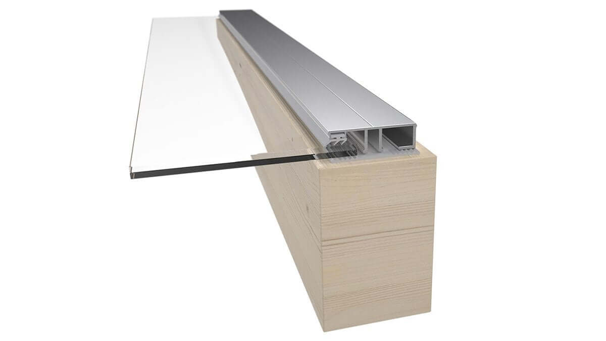 Aluminium randprofiel complete set voor LSG 8-12 mm geanodiseerd