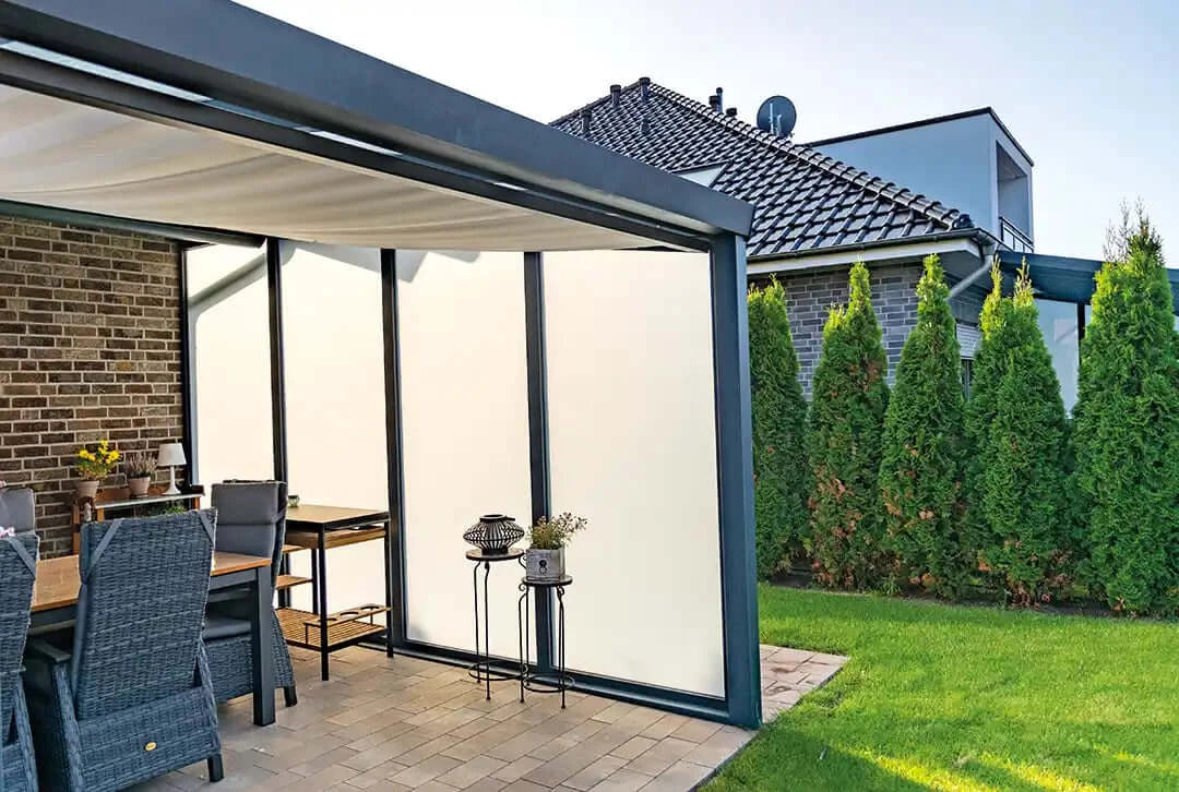 Vaste zijwand antraciet (RAL7016) inclusief veiligheidsglas