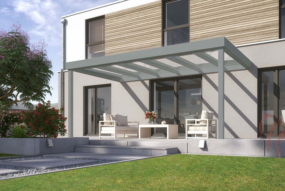 Terrasoverkapping plat dak 3x4m muuruitbreiding