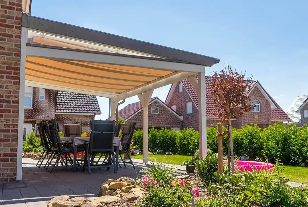 Terrasoverkapping van verlijmd hout, vrijstaand