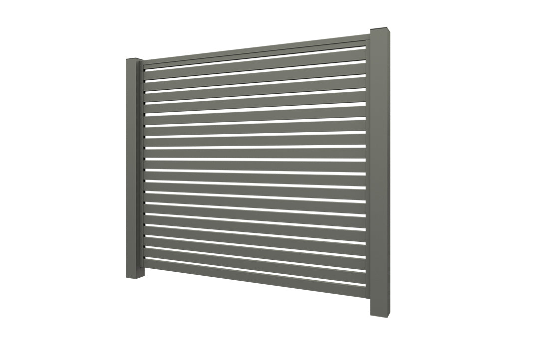 Aluminium lattenhekwerk grijs