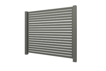 Aluminium lattenhekwerk grijs