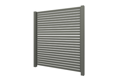 Aluminium lattenhekwerk grijs
