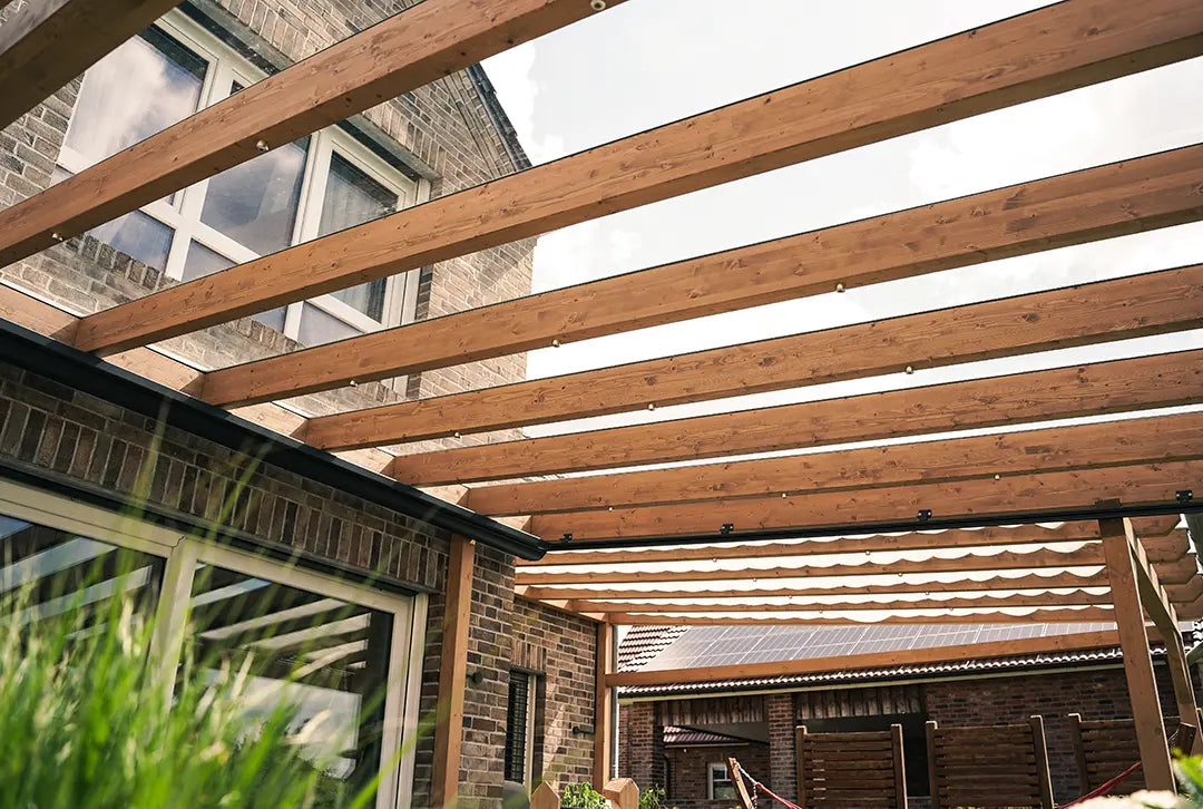 Terrassenüberdachung aus Leimholz, Freistehend