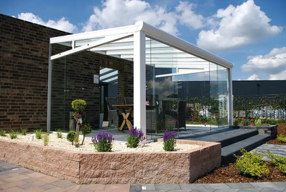 Koude wintertuin aluminium 500x350cm VSG wit