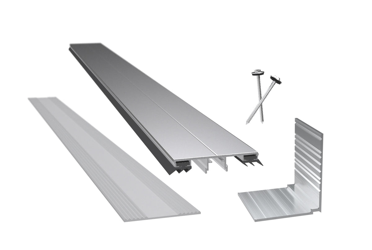 Aluminium middenprofiel complete set voor LSG 8-12 mm geanodiseerd