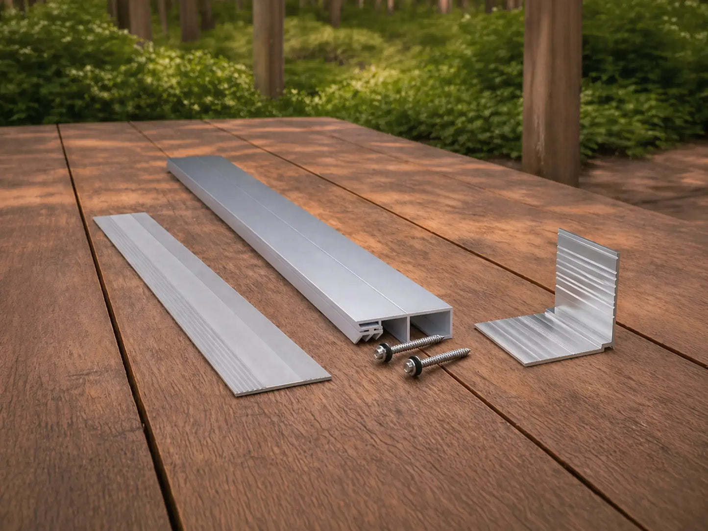 Aluminium randprofiel complete set voor LSG 8-12 mm geanodiseerd
