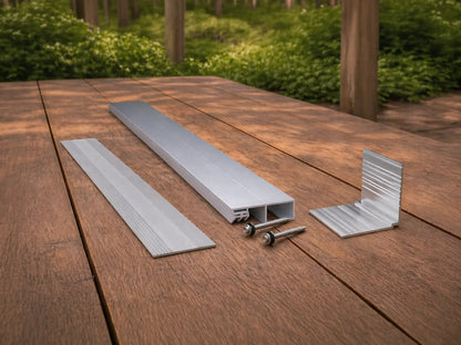 Aluminium randprofiel complete set voor LSG 8-12 mm geanodiseerd
