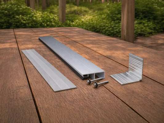 Aluminium randprofiel complete set voor LSG 8-12 mm geanodiseerd