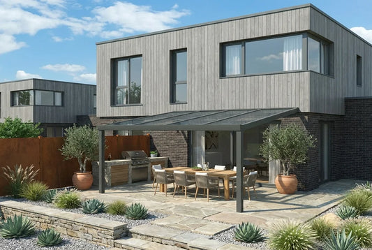 Terrasoverkapping 5x3,5m aluminium wandmodel, topverkoper