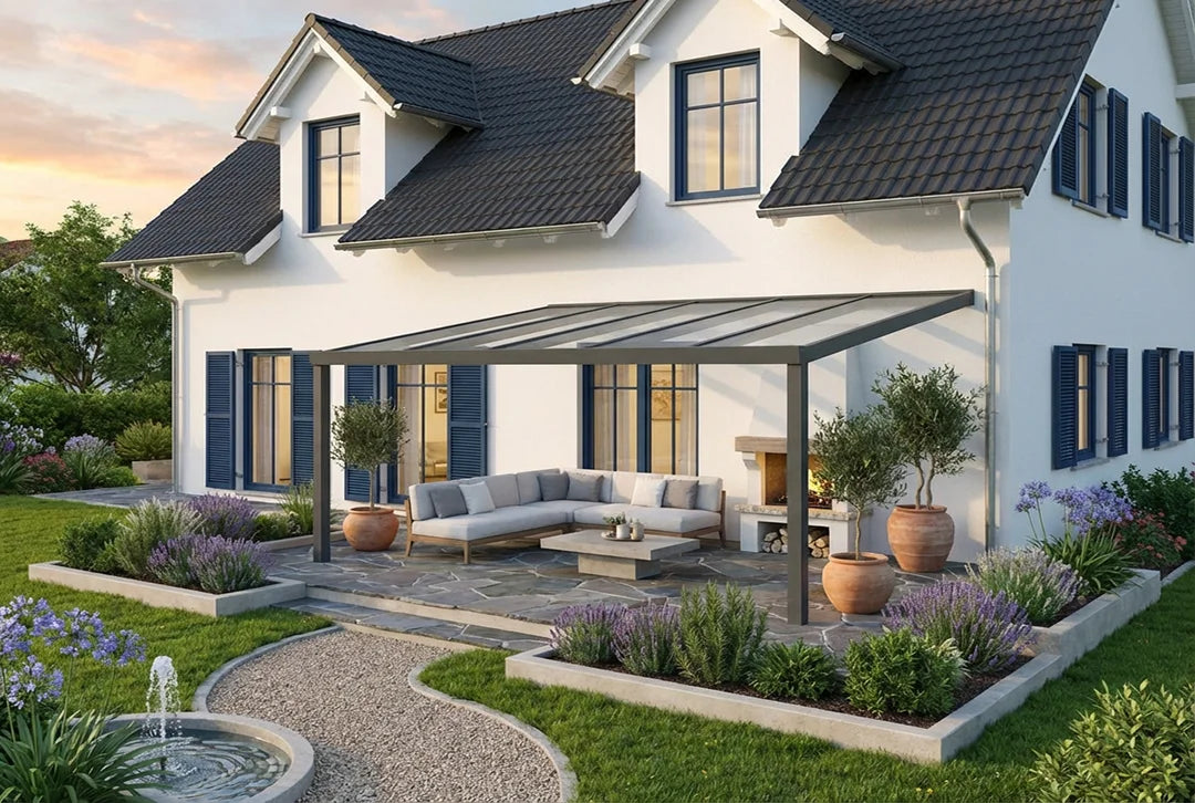 Terrasoverkapping 5x3m aluminium wandbevestiging, topverkoper