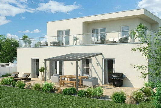 Terrasoverkapping 4x3,5m aluminium wandmodel, topverkoper