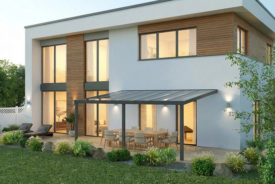 Terrasoverkapping 5x3m aluminium wandbevestiging, topverkoper