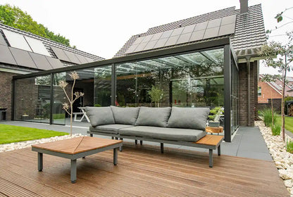 Terrassenüberdachung Aluminium 700x400cm VSG schwarz