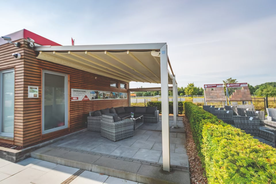 Terrassenüberdachung Corradi Faltanlage 7x3,9m mit Markise EINZELSTÜCK