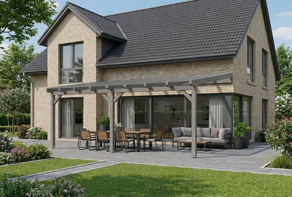 Terrasoverkapping hout 600x250cm dubbel web grafietgrijs