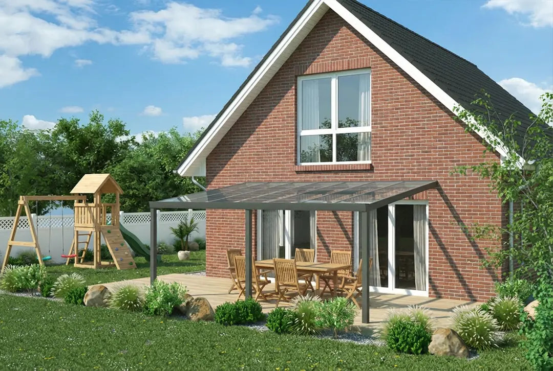 Terrasoverkapping 6x3,5m aluminium wandverlenging LIMITED EDITION