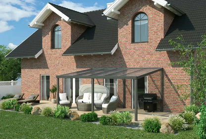 Terrassenüberdachung Aluminium 500x300cm Doppelsteg anthrazit – steda