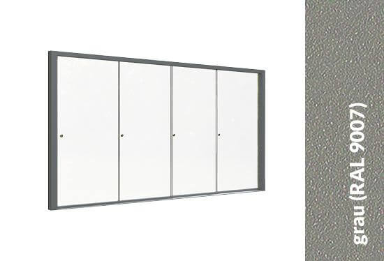 Glazen schuifwand grijs (RAL 9007) 10mm, versie 2024