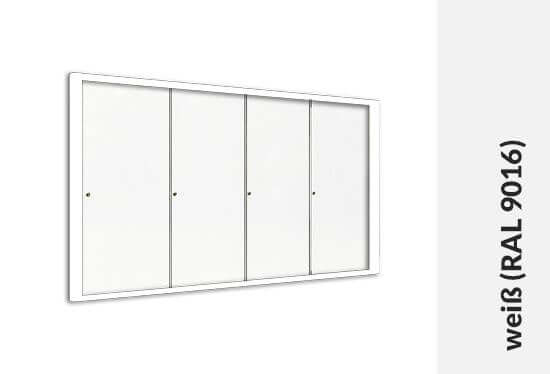 Glazen schuifwand wit (RAL 9016) 10mm, versie 2024