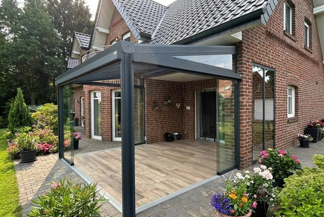 Terrasoverkapping van aluminium voor wandmontage