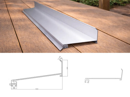 Wandaansluitprofiel met afdichtingsrubber voor aluminium profielen