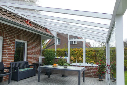 Terrasoverkapping aluminium 600x350cm VSG wit