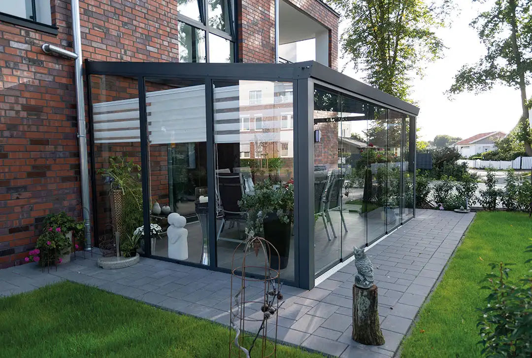 Terrassenüberdachung Aluminium 400x300cm VSG anthrazit