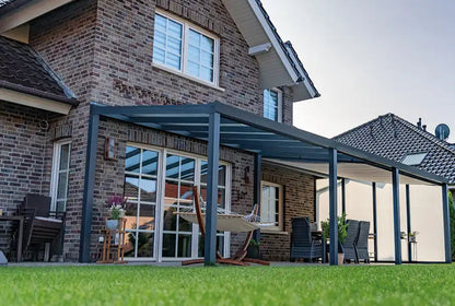 Aluminium terrasoverkapping 1000x500cm met gelaagd veiligheidsglas