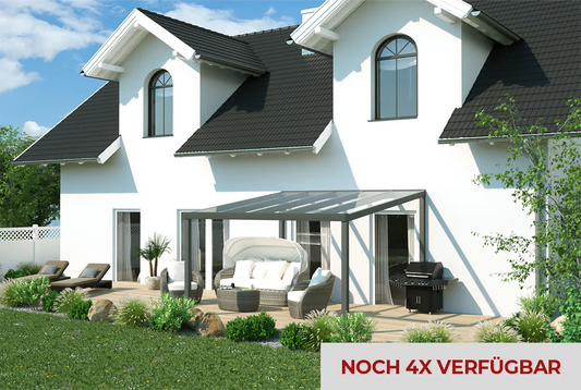 Terrasoverkapping 4x3,5m aluminium wandmodel, topverkoper