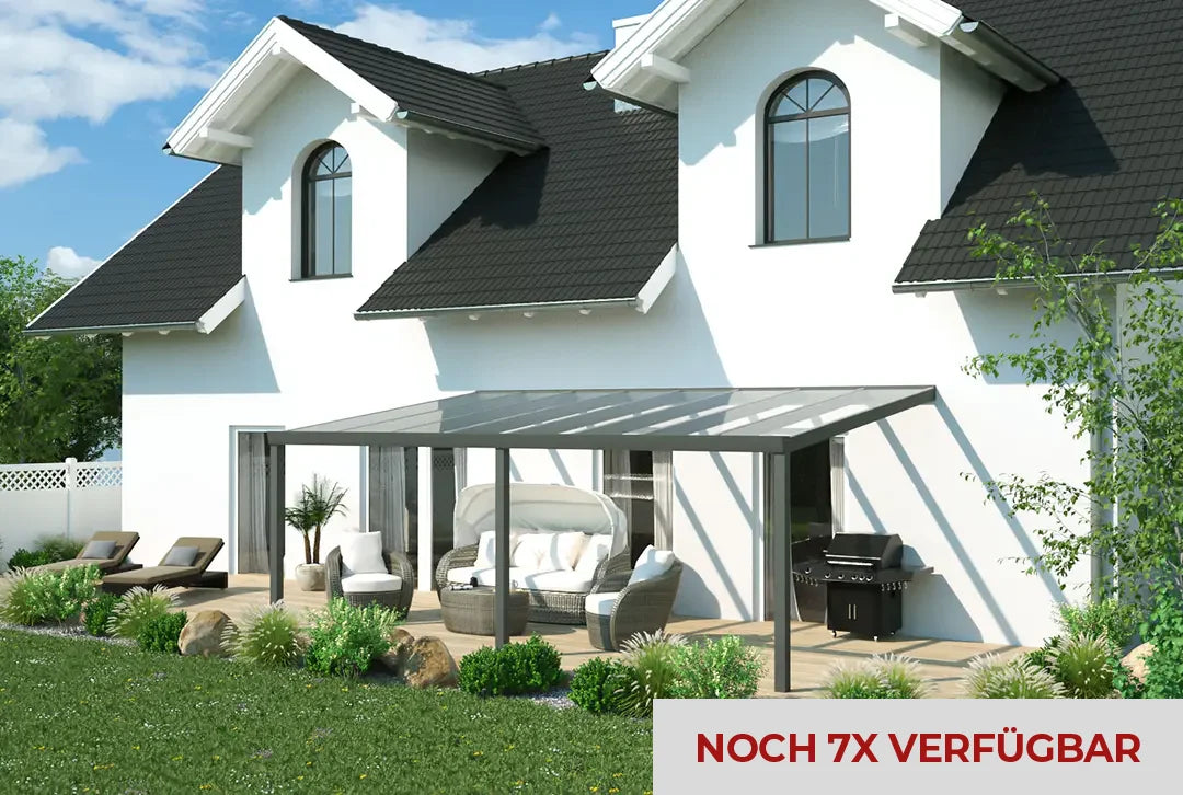 Terrasoverkapping 6x3,5m aluminium wandverlenging LIMITED EDITION
