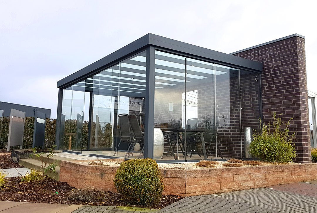 Terrassenüberdachung Flachdach 5x3m Wandanbau