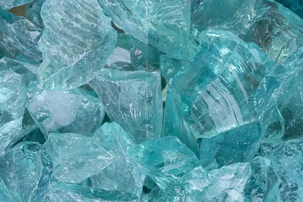 Glazen turquoise steenchips